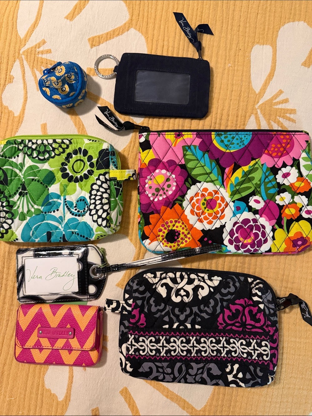 Vera Bradley Assorted pouches (3), card cases (2), luggage tag and mini zip case